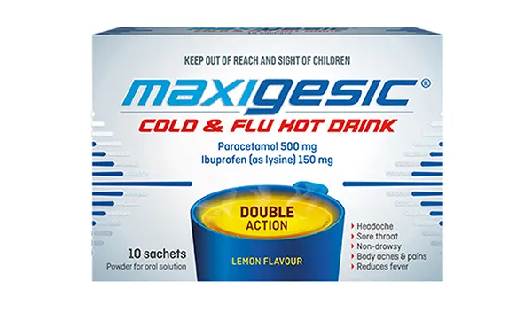 Maxigesic Cold Flu Hot Drink Double Action 10 Pack Sachets